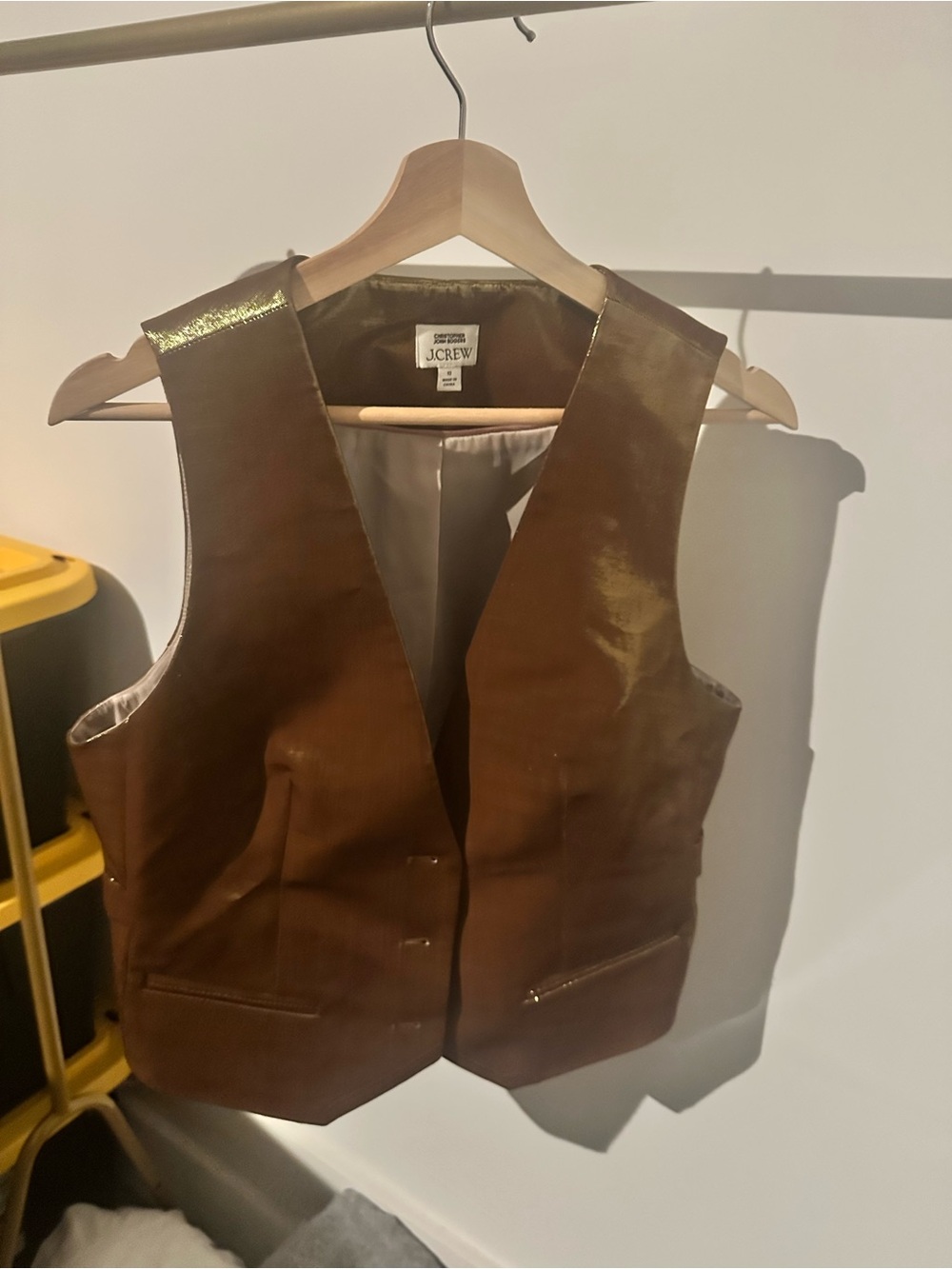 Christopher John Rogers for J.Crew Shiny Brown Vest